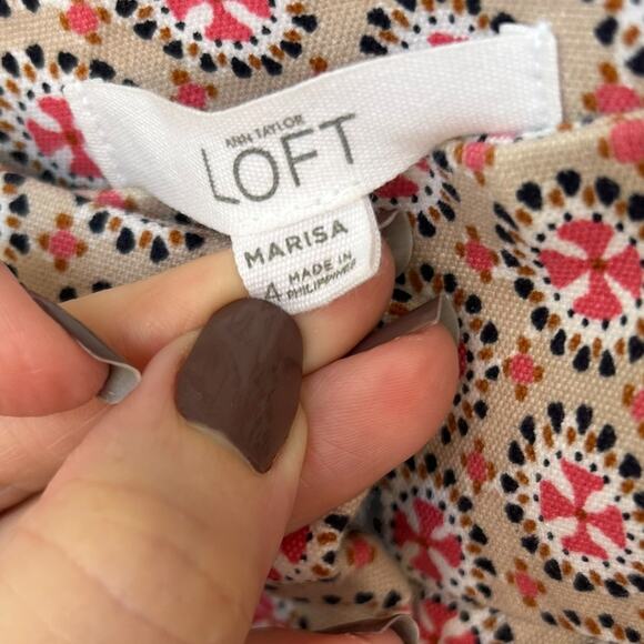 Ann Taylor LOFT Women's Marissa Geo Cross Twill Pants Size 4 and 26" Inseam - Picture 2 of 5